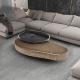 OEM Stainless Steel Contemporary Round Coffee Table With Metal Base