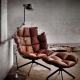 Husk Outdoor Fiberglass Arm Chair Solid Wood Legs Comfortable Foams Height 44 CM