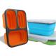 Hot sell Custom Oven Safe Folding 3 Compartment Silicone Food Containers Lunch Box