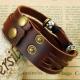 Tagor Stainless Steel Jewelry Super Fashion Silicone Leather Bracelet Bangle TYSR085