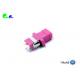 OM4 Optical Fiber Adapter LC PC To LC PC Duplex 50 / 125μm With Full Flange Magenta Plastic Material