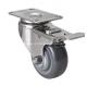 80kg Stainless Plate Brake PU Caster S5423-75 Diameter 100mm