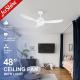 220V 60w Abs Plastic Ceiling Fan Blades With Remote Control  led light