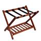 Wood Color Display Folding Luggage Rack , OEM Hotel Metal Luggage Rack