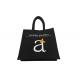 Black Recycle Eco Fabric Custom Tote Bag 26*26cm Small Size Shopping Bag