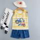 Children Cartoon Printed Nightwear Summer Pure Cotton Vest Top Pjs Set