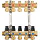 6211 Hot Forged Brass Water Distribution Manifolds 50mm Branch Spacing with Concealed Supply Flowrate Tuners + Seal Caps