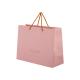 Multipurpose Pink Custom Paper Shopping Bags With Plastic Clip Handle