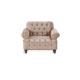 Custom  Linen Fabric Button Tufted Accent Upholstered Tub Chair