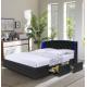 King Size Black PU Leather Upholstered Bed Frame With LED And 4 Drawers