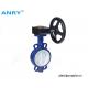 Soft Sealing  Worm Gear  ductile iron Body PTFE lined  Wafer PN16 Butterfly Valve