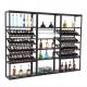 Black Elegant Wooden Wine Display Stand With Spray Painting Surface Treatment