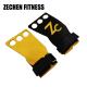 Double Layer Crossfit Hand Grips Yellow Microfiber Leather Gymnastics Pull Up Hand Protectors