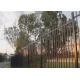 Crimped Security spear top tubular steel fence panel steel fencing panels 2.1mx2.4m 40mm rails
