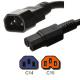 IEC 60320 Power Cord C14 to C15 PDU Jumper Cords Rated 10A  250V 18 / 3 SJT Cable