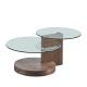 Abrasion Resistant Glass Nesting Tables , Lightweight Round Glass Cafe Table