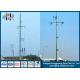 Distribution Line Galvanized Electrical Power Pole / Power Transmission Poles Anti Rust