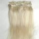 Remy brazilian clip in human hair extensions pure blonde tangle free no shedding