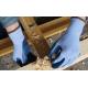 10 Gauge Dark Blue Polyester Liner Palm Coated Gloves With Latex Dipping For Wood Handling