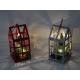 Openwork Indoor Decorations Metal House Iron Lanterns With LED Support OEM