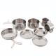 Portable Style Stainless Steel Cookware Set for Outdoor Camping at US 6.5/Piece