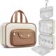 Water-resistant Creamy White Toiletry Hanging Makeup Cosmetic Organizer Travel Bag for Full Sized Toiletries Accessorie