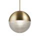 Globe Lens LED Pendant Lights Warm White Flair Brushed Brass Black Finish 300mm Size