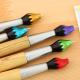 Office School Chinese Calligraphy Brush Shape Mental Wood Blue Ink Ballpoint Pen