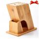 Multipurpose Bamboo Knife Storage Block , Wooden Knife Holder Phthalate Free