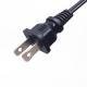 HENG-WELL US 2 Pin NEMA 1-15P Plug to IEC 320 C7 Power Cord Set PVC 1.8M 1800mm Black UL Power Cord