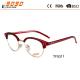 Lady's fashionable  TR90 optical frame with two pins on the frame and temple ,single color