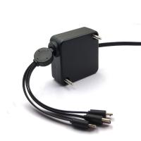 Multifunctional 3A ABS Fast Charging USB Cables Retractable 3 In 1