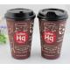 80mm / 90mm Black Coffee Spout Paper Cup Lids For Matching Paper Cups