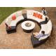 3/4 Circle Sectional Sofa, Rattan Round Sofa Set, Chatting Chair Set, Rattan Garden Set