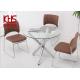 Luxury Customized Modern Kitchen Dining Tables Ivory White Glass Topped End Tables