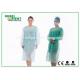 Medical Protective Clothing / Blue Yellow Surgical PP+PE Isolation Gown With Elastic Wrist For Clinic