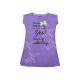 Ladies Polycotton Slub Jersey Short Sleeve Nightdress Light Purple Raglan Placement Print