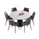 Sintered Stone Round Extendable Dining Table Dining Extendable Table Rotating Ceramic Top Table