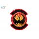 Twill Background Embroidered Fabric Patches , Motorcycle Leather Vest Patches