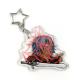 Custom best promotion single glitter resin charm keychain epoxy with anime character printed