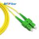 FTTH Yellow Jacket SC/APC-SC/APC Fiber Optic Patch Cord Singlemode Duplex PVC