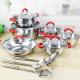 Home Cooking Set 15pcs Cooking Pot Set 16cm Sauce Pot 18cm 20cm 24cm Cookware Set