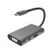 Multifunctional Aluminum Type C Hub Adapter With USB3.0 HDMI VGA PD2.0 Charging Port