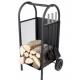 Firewood Rack with 4 Fireplace Tools Fireplace Log Holder for Indoor and Outdoor Use Iron Log Holder Storage Set Black