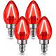 Red LED Night Light Bulb Candelabra Edison C7 E12  For Christmas