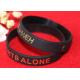 Pure Black Custom Silicone Rubber Wristbands Soft Touch Feeling Non Toxic