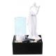 White Contemporary Design Glossy Tabletop Water Fountain Desktop OEM Acceptable