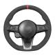 Black Full Suede Steering Wheel Cover for ALFA ROMEO Giulia Stelvio Tonale 2020-2022
