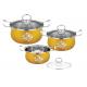 6pcs gold color cookware set & 16cm -20cm  stainless steel cooking pot & cookware set kitchen