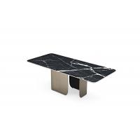 Rectangle Restaurant Marble Metal Dining Table And Chair Set For Restaurant